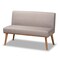 Baxton Studio Odessa Mid-Century Grey Fabric and Walnut Brown Finished 2-PC Wood Dining Nook Banquette Set 175-10843-Zoro - alternate 3